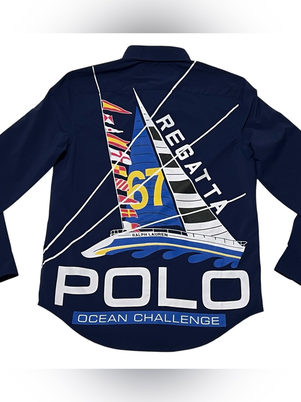 Ralph Lauren Boys L 14/16 Shirt Regatta Polo Ocean Challenge Performance Sailing
